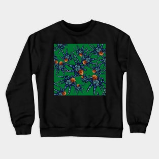 Greenbottle Blue Tarantula All Over Print (Black Outline) Crewneck Sweatshirt